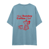 Slow Sunday Coffee Club Oversize Tişört