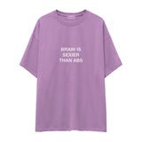 Brain Is Sexier Than Abs Oversize Tişört