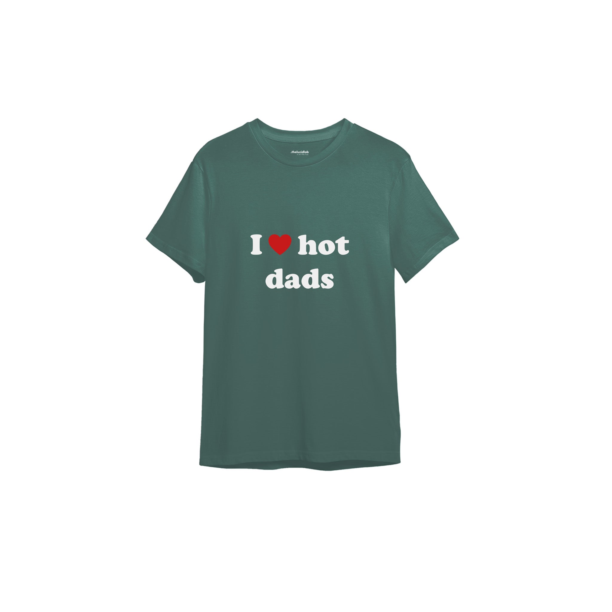 I Love Hot Dads Tişört — Yeşil