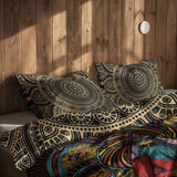 Hypnotic & Gold Mandala Çift Taraflı Nevresim Takımı