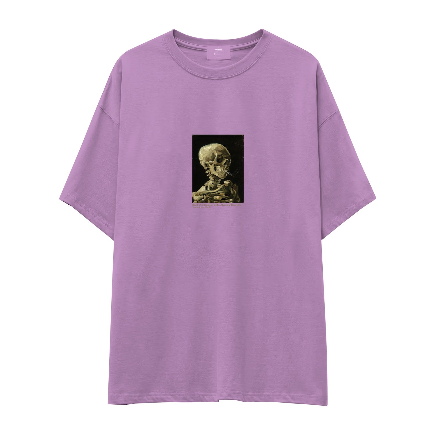 Skull of a Skeleton with Burning Cigarette Oversize Tişört