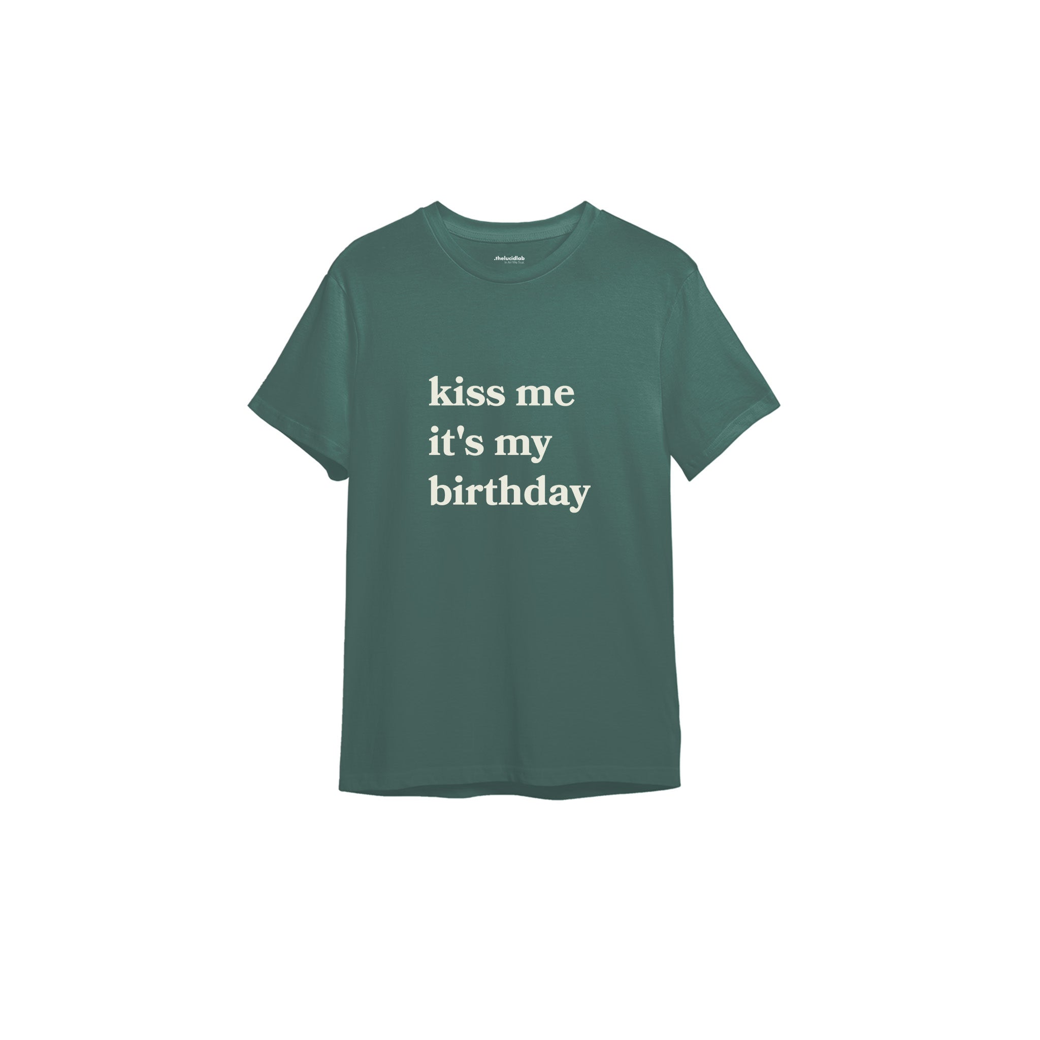 Kiss Me It's My Birthday Tişört — Yeşil
