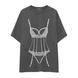 Bordeaux Silhouette Oversize Tişört