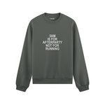5AM Is for Afterparty Not for Running Oversize Sweatshirt – Antrasit – ön görünüm