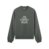 5AM Is for Afterparty Not for Running Oversize Sweatshirt – Antrasit – ön görünüm