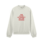 5AM Is for Afterparty Not for Running Oversize Sweatshirt – Beyaz – ön görünüm