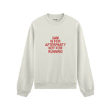5AM Is for Afterparty Not for Running Oversize Sweatshirt – Beyaz – ön görünüm