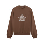 5AM Is for Afterparty Not for Running Oversize Sweatshirt – Kahverengi – ön görünüm