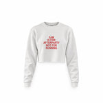 5AM Is for Afterparty Not for Running crop sweatshirt – Beyaz – ön görünüm