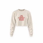 5AM Is for Afterparty Not for Running crop sweatshirt – Krem – ön görünüm