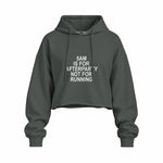 5AM Is for Afterparty Not for Running oversize crop hoodie – Antrasit – ön görünüm