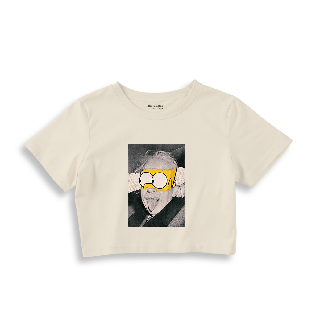 Albert Einstein / Homer Simpson Crop Tişört