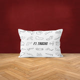 All Tracks White / Formula 1 Tracks Double Sided Pillow Case