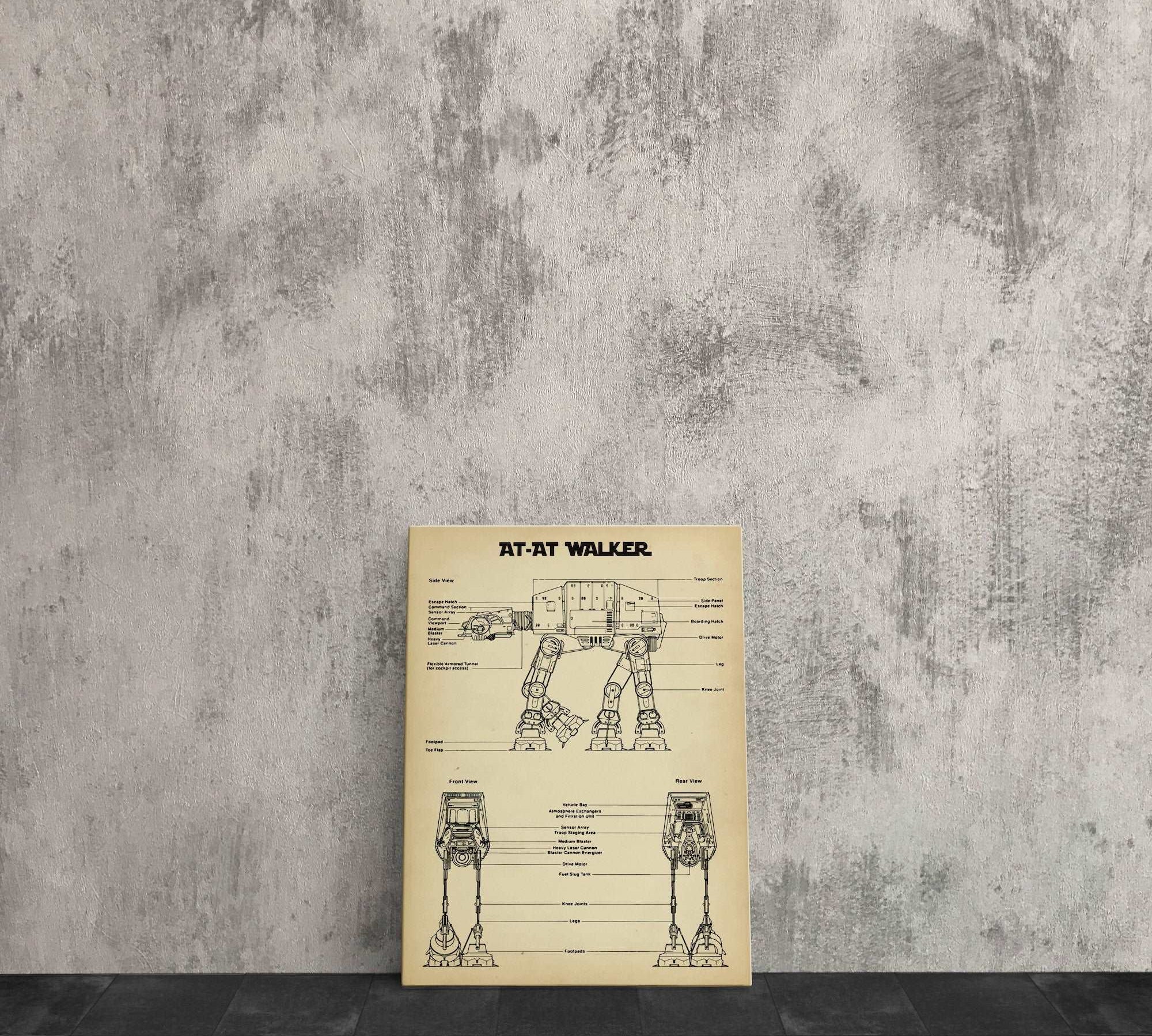 AT-AT Walker Vintage Kanvas Tablo