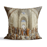 Atina Okulu - Scuola di Atene Çift Taraflı Kırlent Kılıfı 2 Adet