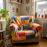 Block Study - Renkli Kareli Polar Tv Battaniyesi