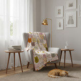 Pastel Cat Pattern – Kedi Desenli Polar Tv Battaniyesi