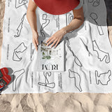 All Tracks White / Formula 1 Tracks Beach Towel