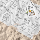 All Tracks White / Formula 1 Tracks Beach Towel