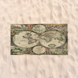 Antique World Map Beach Towel