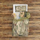 Ancient World Map &amp; Creation of Adam Double Sided Duvet Cover Set