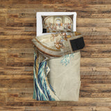 School of Athens &amp; Kanagawa Oki Nami Ura Double-Sided Duvet Cover Set