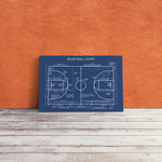 Basketball Court Blueprint - Basketbol Sahası Kanvas Tablo