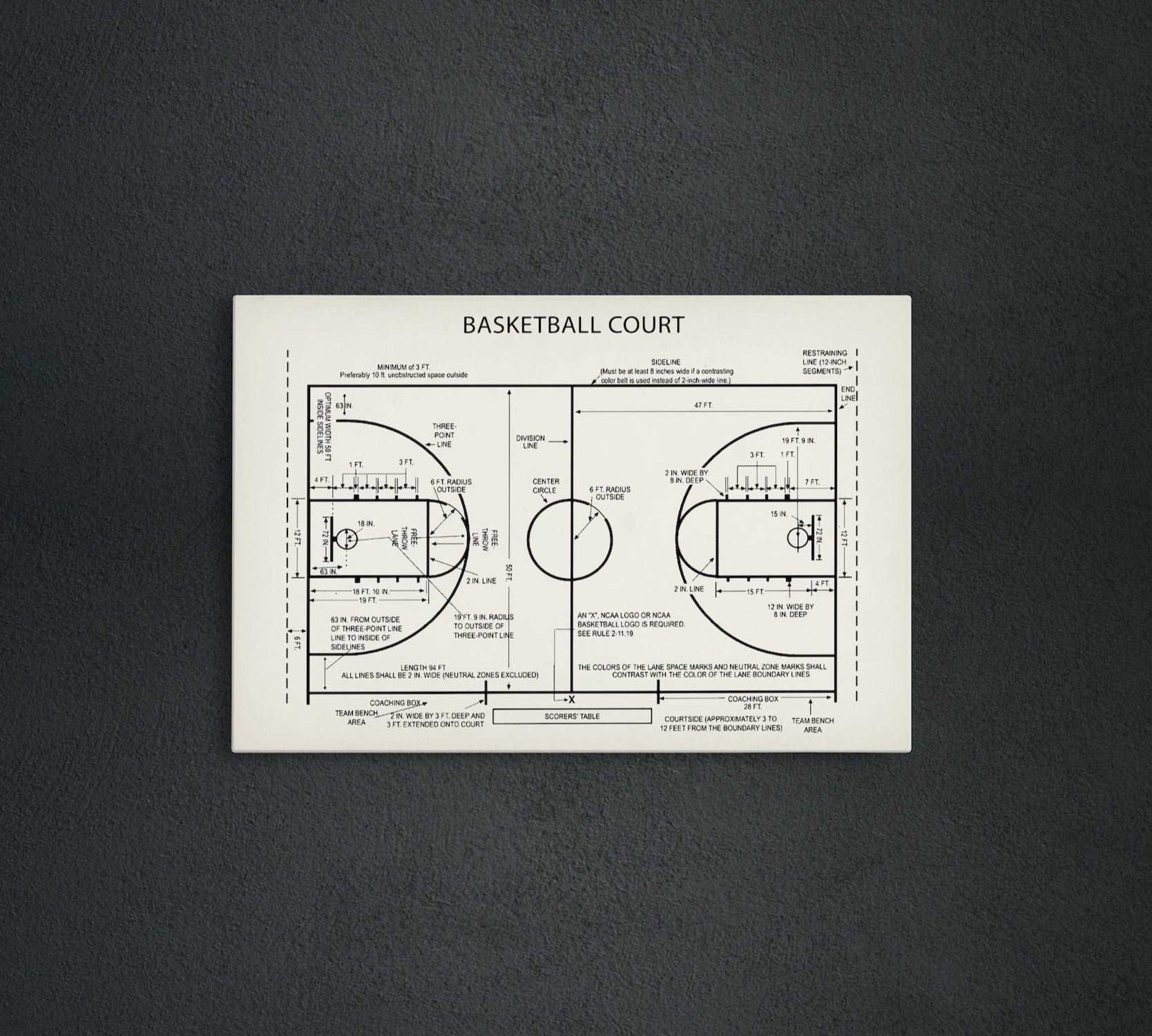 Basketball Court Ivory - Basketbol Sahası Kanvas Tablo