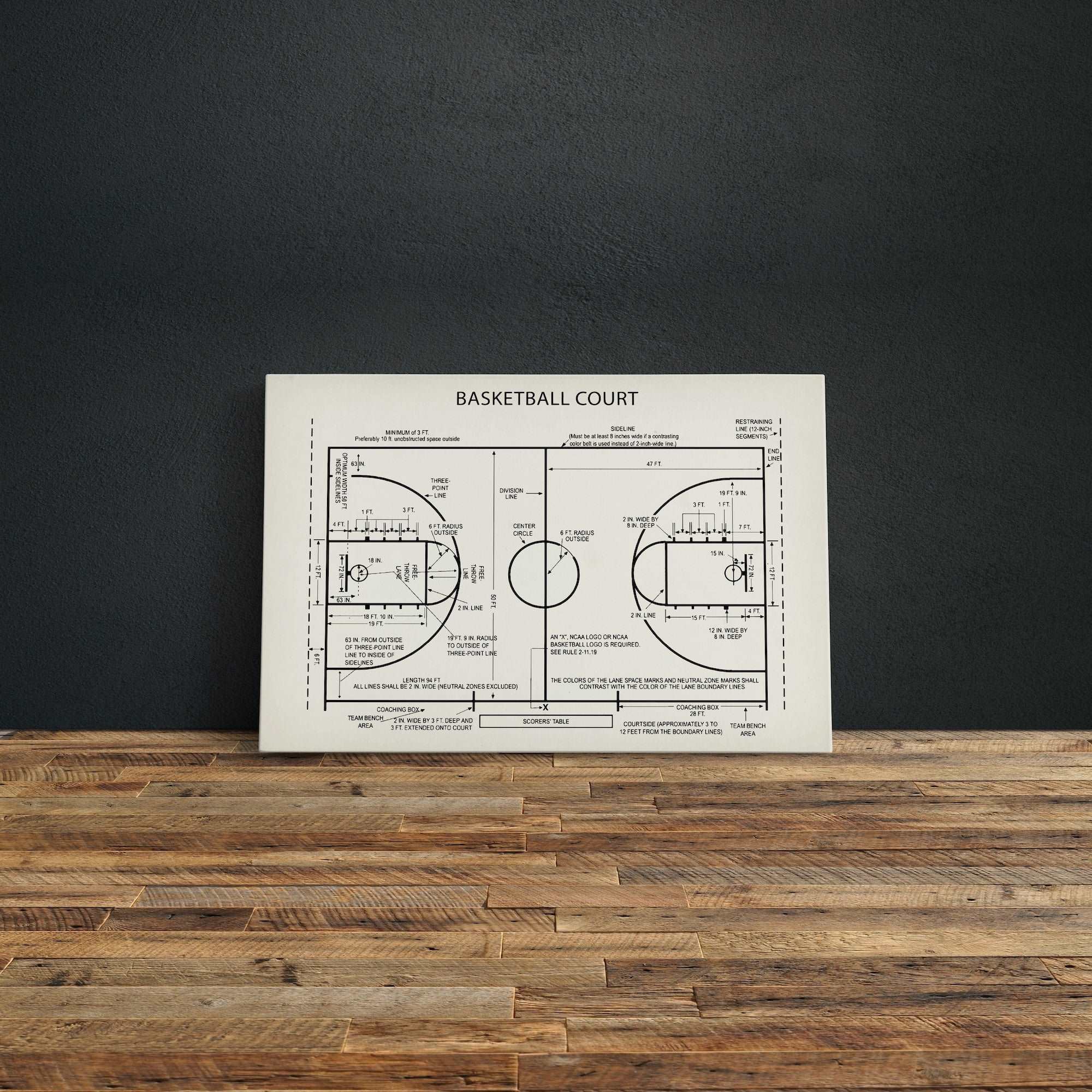 Basketball Court Ivory - Basketbol Sahası Kanvas Tablo