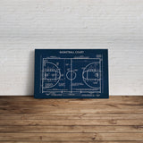 Basketball Court Navyblue - Basketbol Sahası Kanvas Tablo