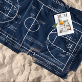 Basketball Court Navyblue - Basketball Court Beach Towel