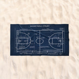 Basketball Court Navyblue - Basketbol Sahası Plaj Havlusu