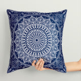 Blue Bohemian Mandala Çift Taraflı Kırlent Kılıfı 2 Adet