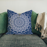 Blue Bohemian Mandala Çift Taraflı Kırlent Kılıfı 2 Adet