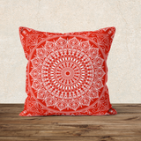 Red Bohemian Mandala Çift Taraflı Kırlent Kılıfı 2 Adet