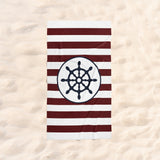 Claret Red Striped Helm - Beach Towel