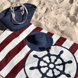 Claret Red Striped Helm - Beach Towel