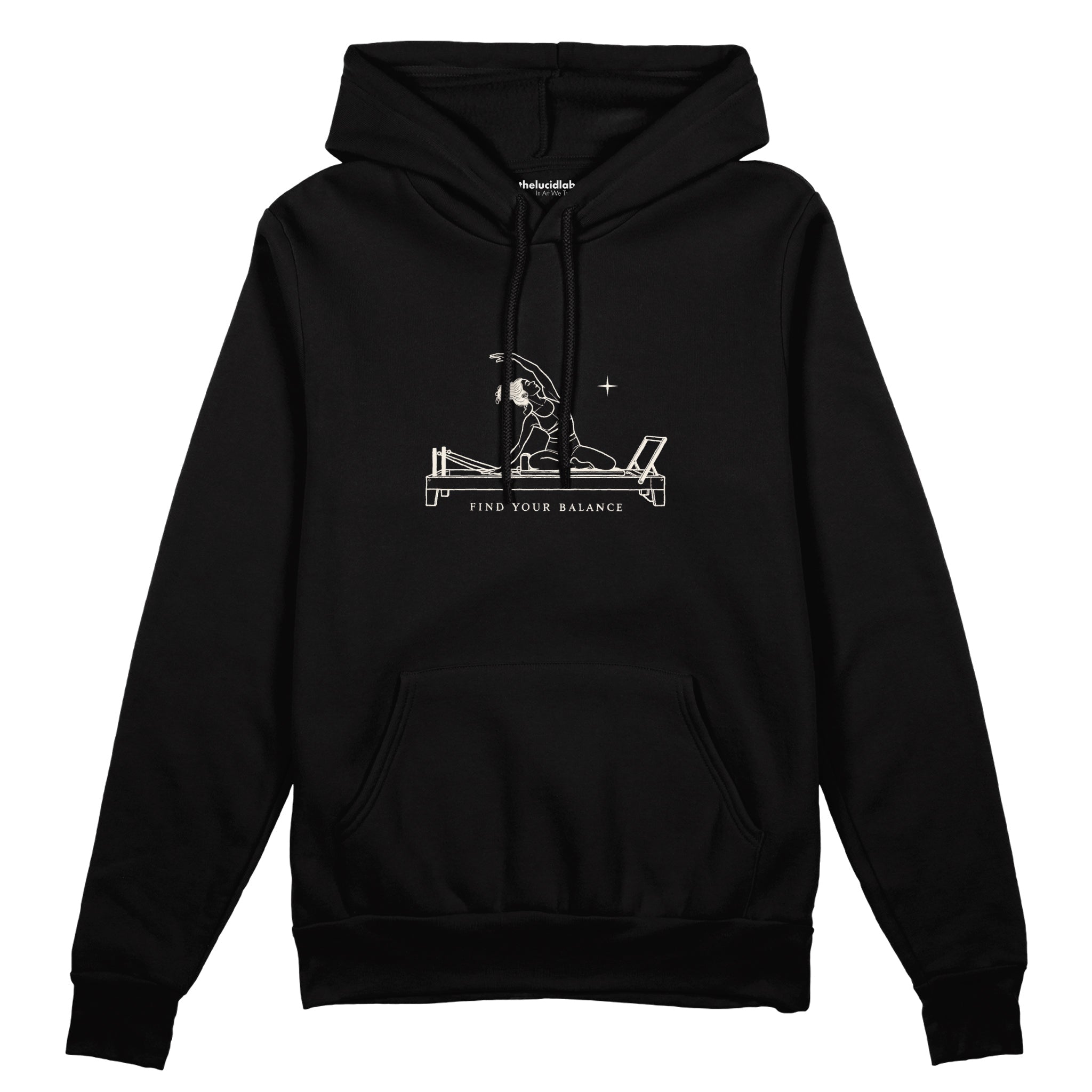 Find Your Balance Oversize Hoodie – Siyah – ön görünüm