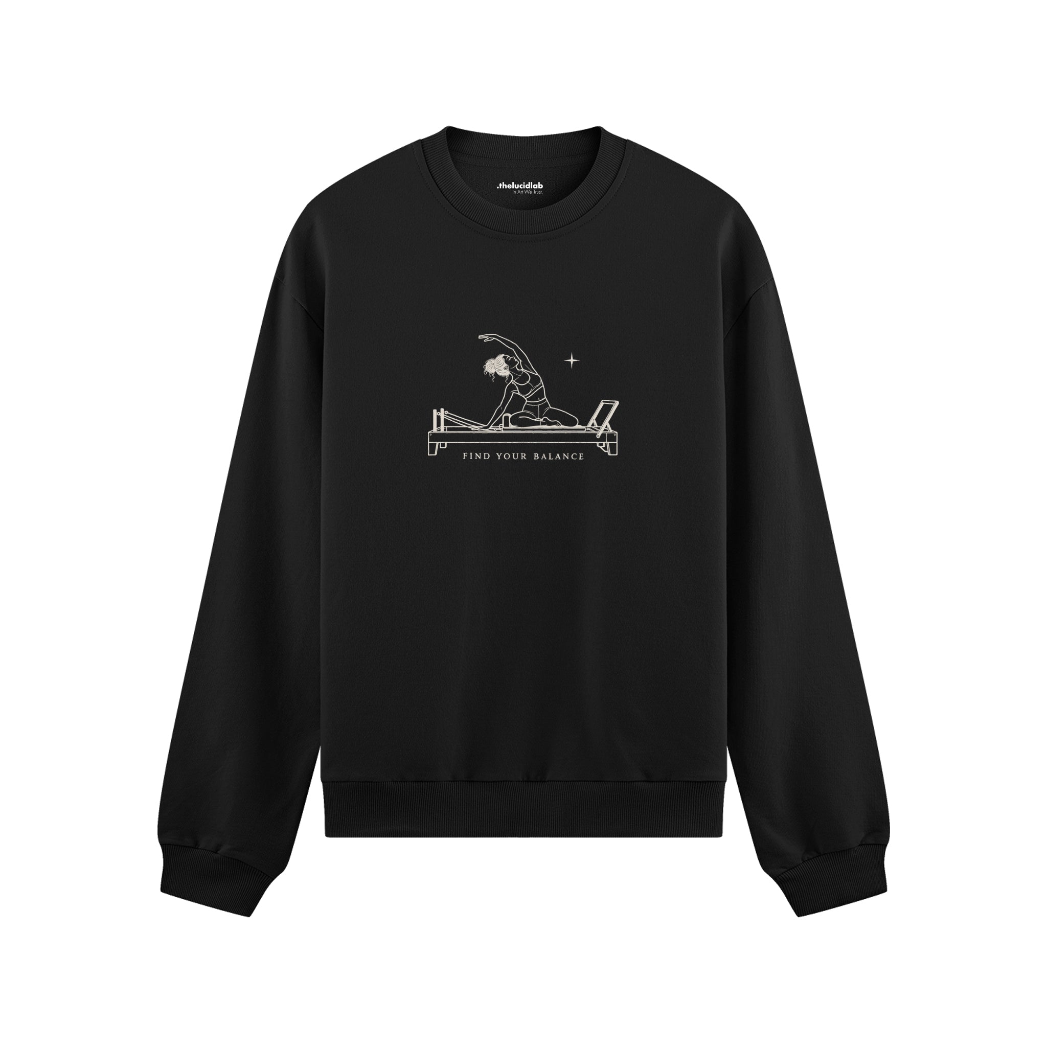 Find Your Balance Oversize Sweatshirt – Siyah – ön görünüm