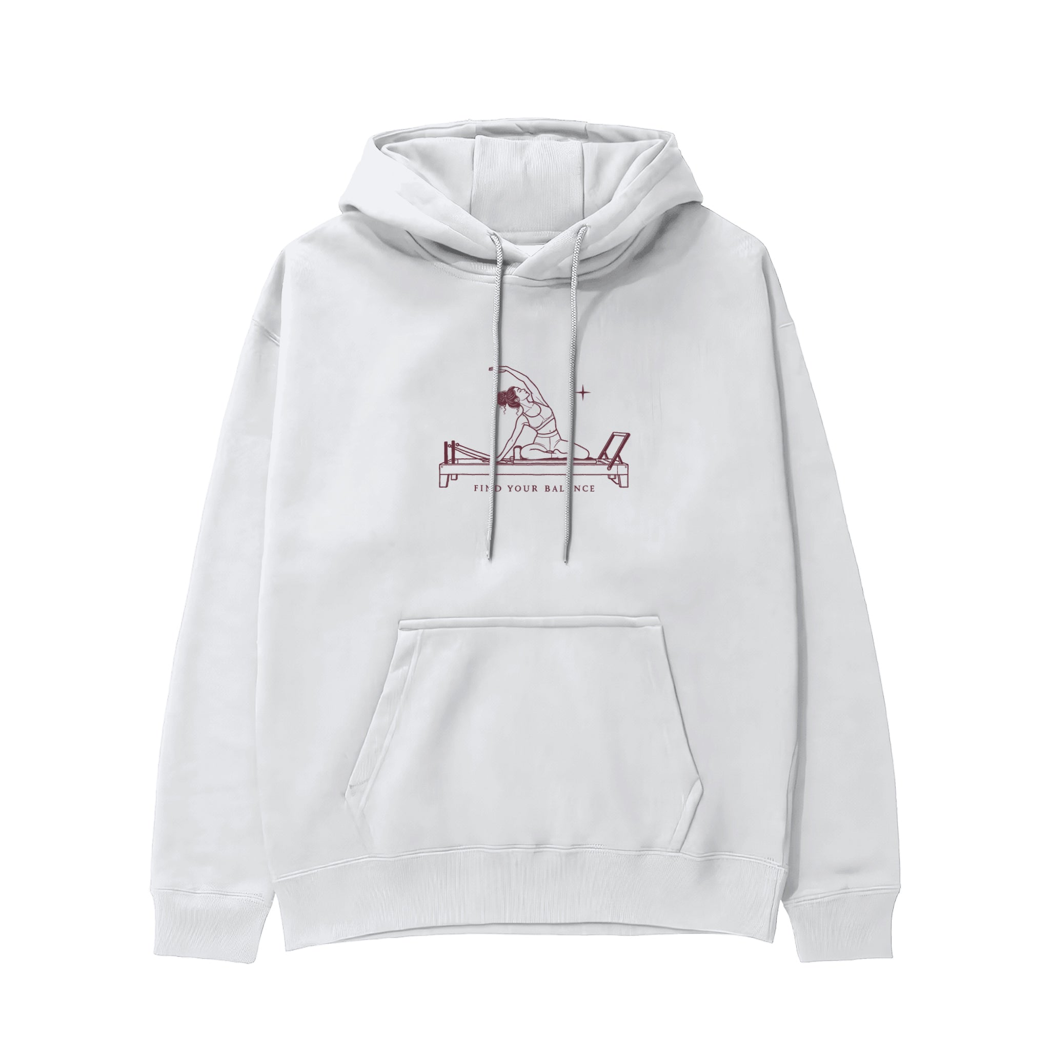 Find Your Balance Regular Hoodie – Beyaz – ön görünüm