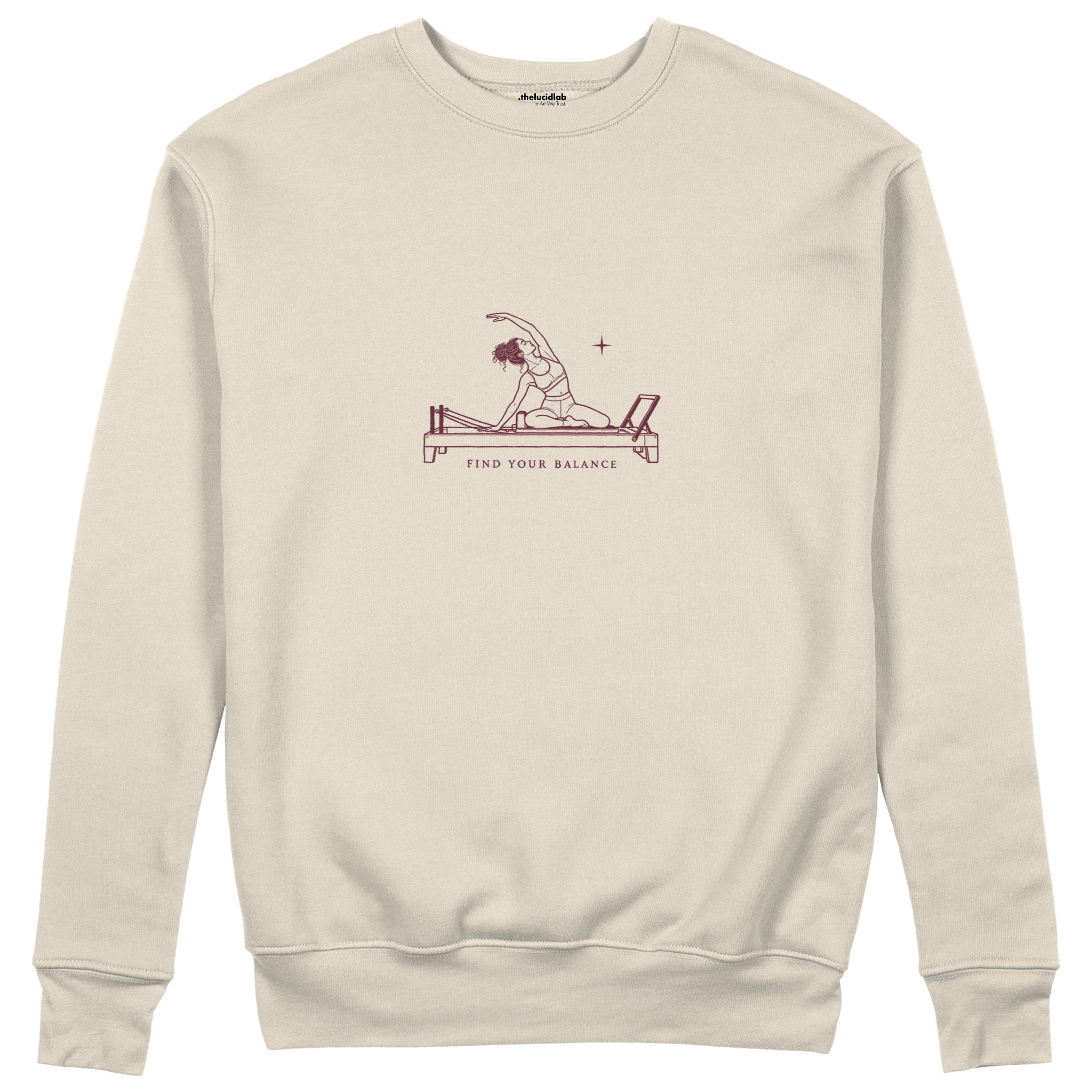 Find Your Balance Regular Sweatshirt – Bej – ön görünüm