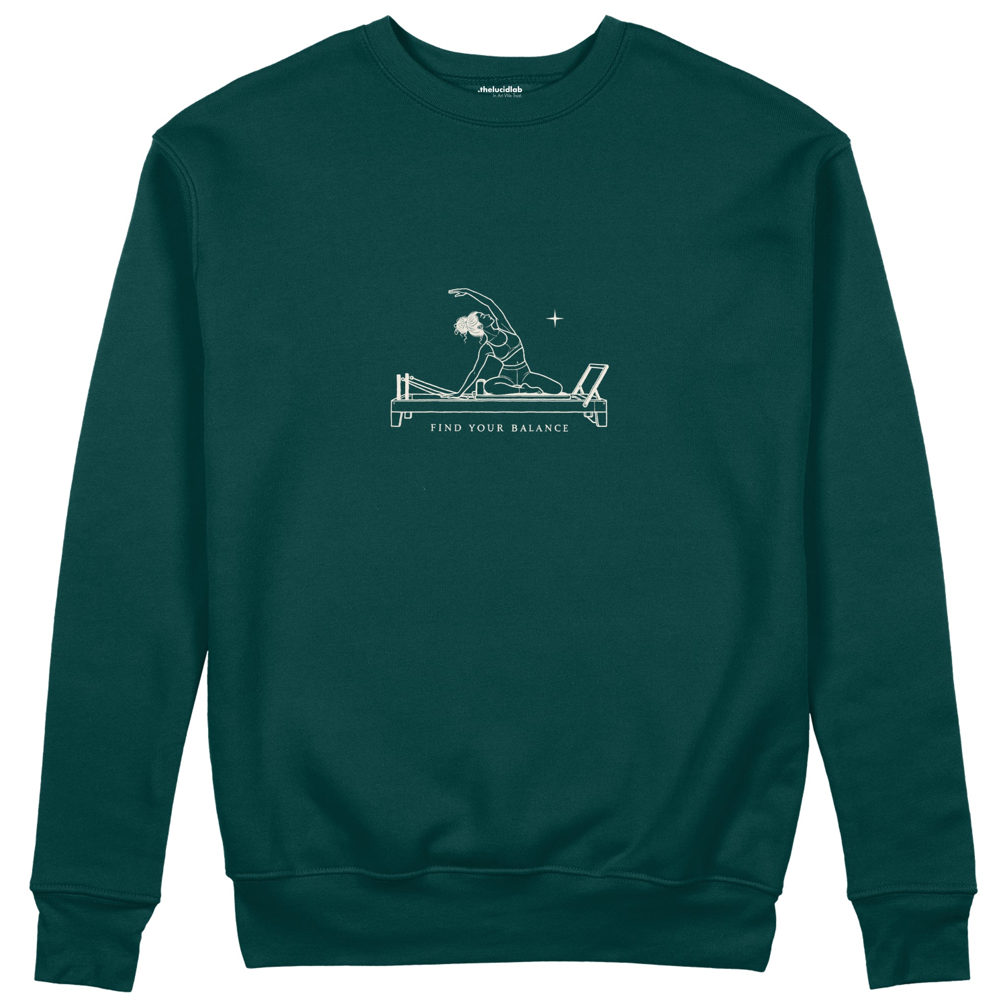Find Your Balance Regular Sweatshirt – Koyu Yeşil – ön görünüm