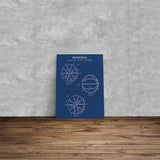 Basketball Blueprint - Basketbol Topu Kanvas Tablo