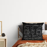 Basketball Court Chalkboard - Basketbol Sahası Çift Taraflı Kırlent Kılıfı 2 Adet