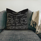 Basketball Court Chalkboard - Basketball Court Double Sided Throw Pillow Cover 2 Pieces