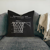 Basketball Net Chalkboard Double Sided Throw Pillow Case 2 Pieces