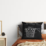 Basketball Net Chalkboard Double Sided Throw Pillow Case 2 Pieces