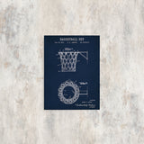 Basketball Net Navyblue Kanvas Tablo