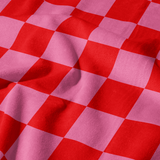 Red & Pink Squares Plaj Havlusu