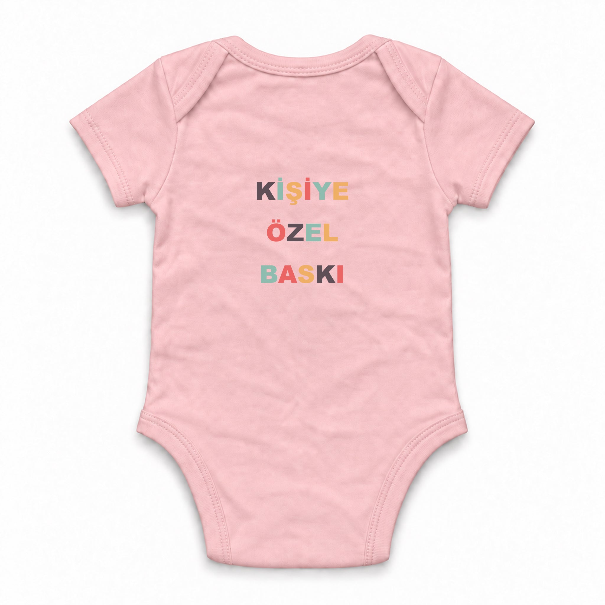 Kişiye Özel Baskılı Bebek Body — Pembe — arka baskı görünümü